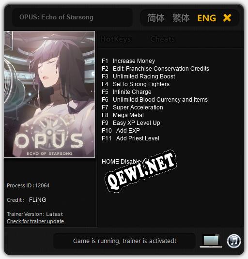 OPUS: Echo of Starsong: Читы, Трейнер +11 [FLiNG]