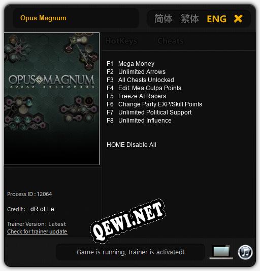 Opus Magnum: Трейнер +8 [v1.8]