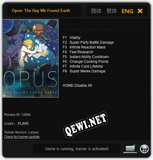 Opus: The Day We Found Earth: ТРЕЙНЕР И ЧИТЫ (V1.0.48)