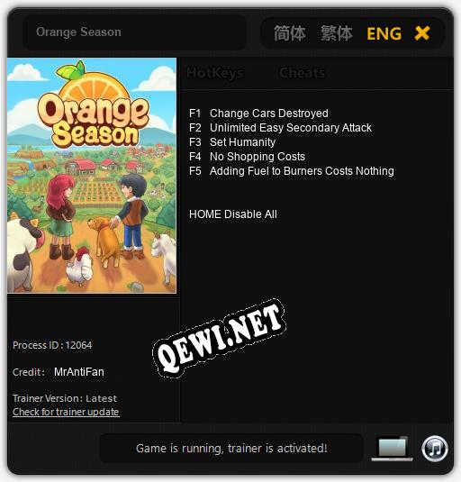 Orange Season: Читы, Трейнер +5 [MrAntiFan]