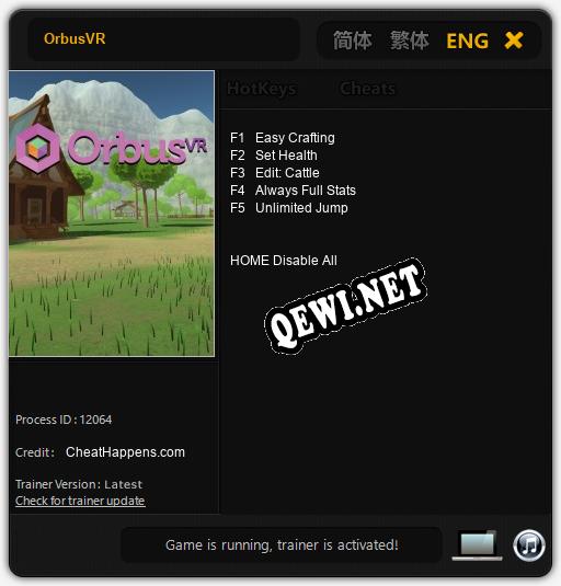 Трейнер для OrbusVR [v1.0.9]