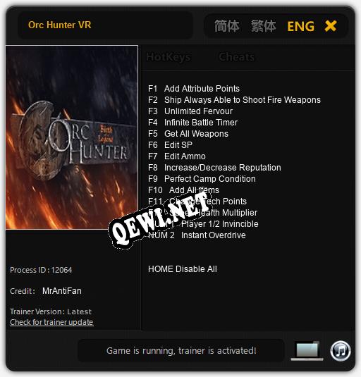 Orc Hunter VR: Трейнер +14 [v1.8]