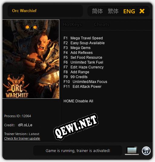 Orc Warchief: Читы, Трейнер +11 [dR.oLLe]
