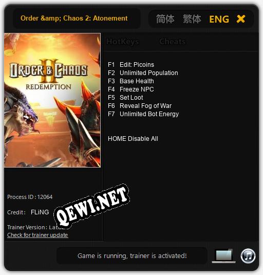 Трейнер для Order & Chaos 2: Atonement [v1.0.3]