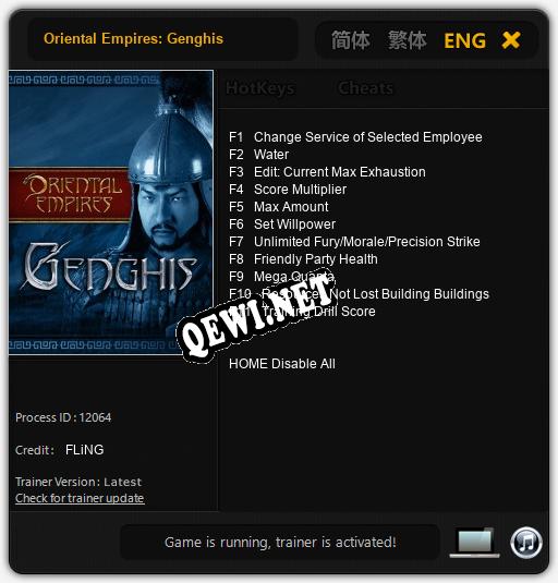 Oriental Empires: Genghis: ТРЕЙНЕР И ЧИТЫ (V1.0.10)