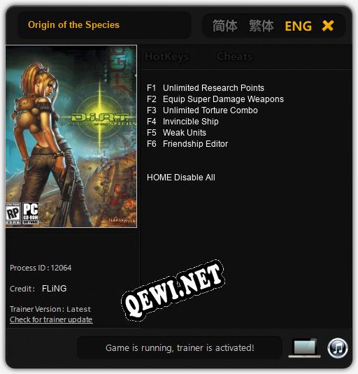 Origin of the Species: Читы, Трейнер +6 [FLiNG]