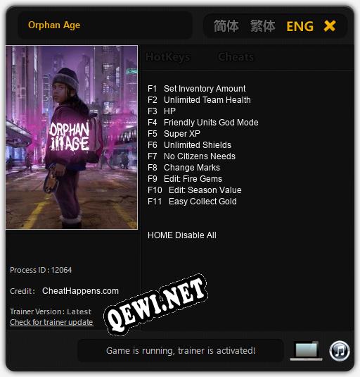 Orphan Age: Читы, Трейнер +11 [CheatHappens.com]