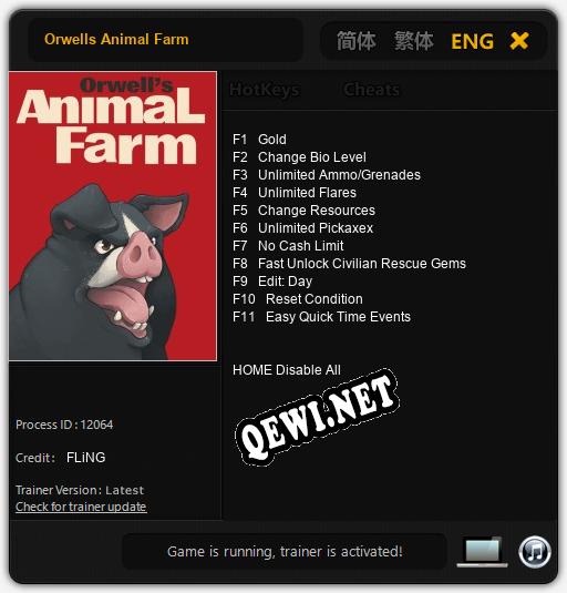 Orwells Animal Farm: Трейнер +11 [v1.1]