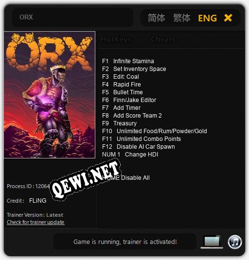 Трейнер для ORX [v1.0.1]
