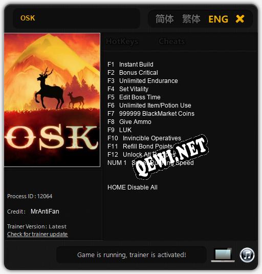 OSK: Читы, Трейнер +13 [MrAntiFan]