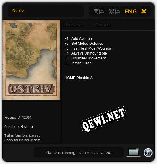Ostriv: Трейнер +6 [v1.2]