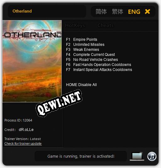 Трейнер для Otherland [v1.0.5]