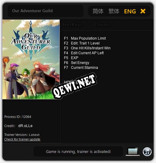 Our Adventurer Guild: Трейнер +7 [v1.9]