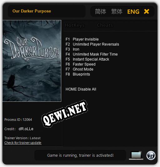 Трейнер для Our Darker Purpose [v1.0.9]