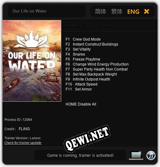 Our Life on Water: ТРЕЙНЕР И ЧИТЫ (V1.0.77)