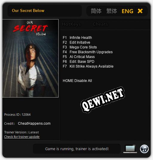 Трейнер для Our Secret Below [v1.0.5]