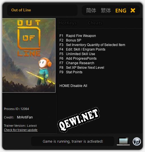 Трейнер для Out of Line [v1.0.2]