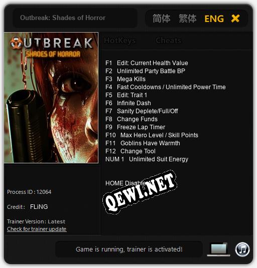 Outbreak: Shades of Horror: Трейнер +13 [v1.6]