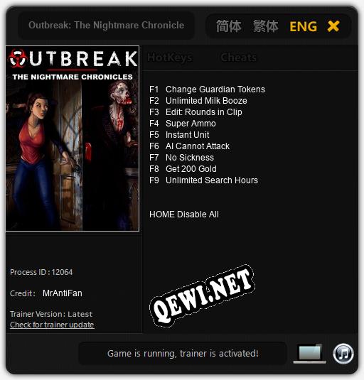 Outbreak: The Nightmare Chronicles Reinvestigated: Читы, Трейнер +9 [MrAntiFan]