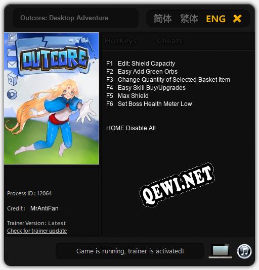 Outcore: Desktop Adventure: ТРЕЙНЕР И ЧИТЫ (V1.0.45)