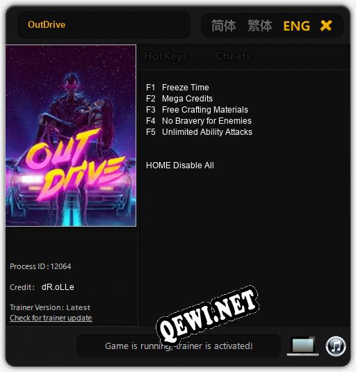 Трейнер для OutDrive [v1.0.7]