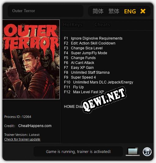 Трейнер для Outer Terror [v1.0.8]