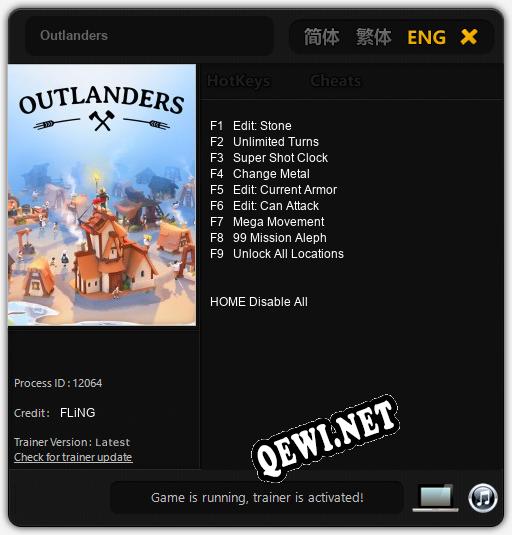 Трейнер для Outlanders [v1.0.2]