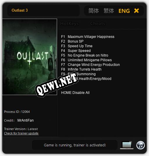 Outlast 3: Трейнер +10 [v1.5]