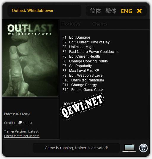 Трейнер для Outlast: Whistleblower [v1.0.3]