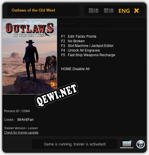 Outlaws of the Old West: Читы, Трейнер +5 [MrAntiFan]