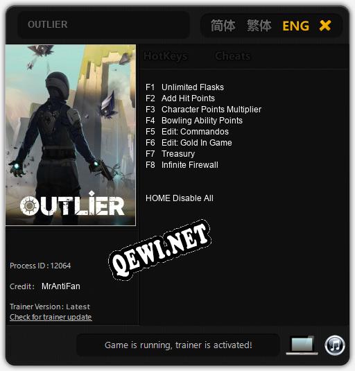 OUTLIER: Трейнер +8 [v1.7]