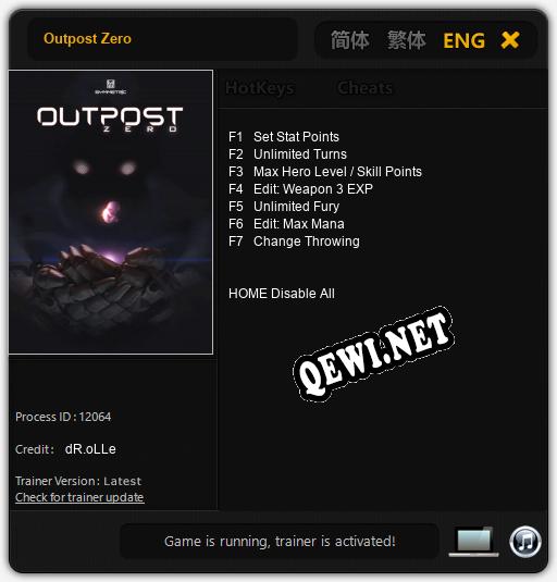 Outpost Zero: Читы, Трейнер +7 [dR.oLLe]