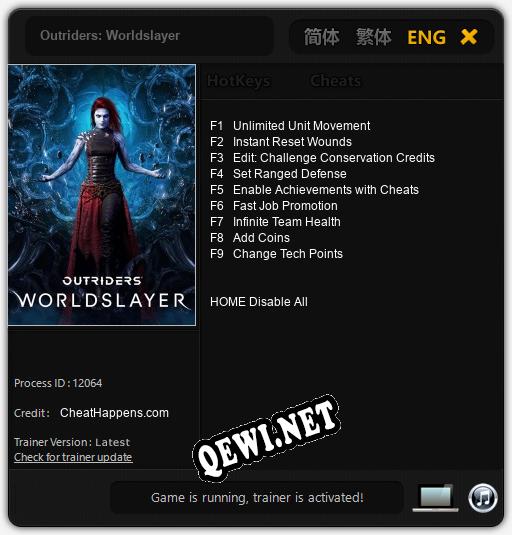 Outriders: Worldslayer: Читы, Трейнер +9 [CheatHappens.com]