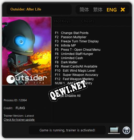 Трейнер для Outsider: After Life [v1.0.7]