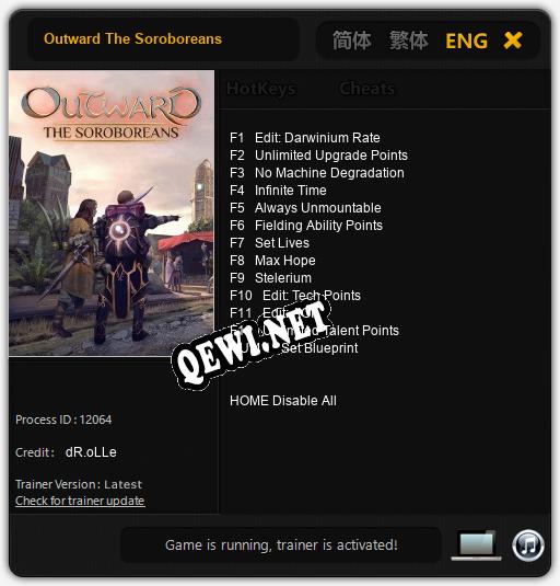 Outward The Soroboreans: Трейнер +13 [v1.9]