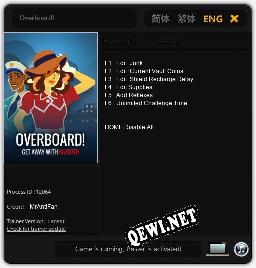 Трейнер для Overboard! [v1.0.8]