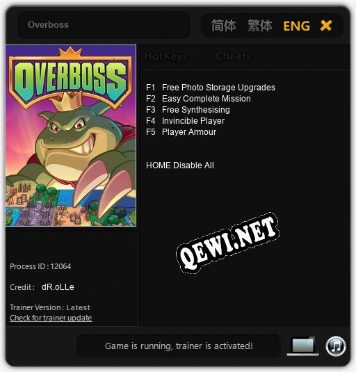 Overboss: ТРЕЙНЕР И ЧИТЫ (V1.0.23)