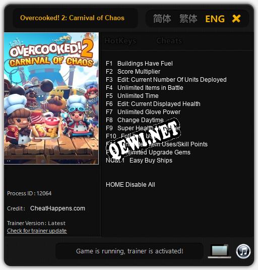 Overcooked! 2: Carnival of Chaos: Читы, Трейнер +13 [CheatHappens.com]