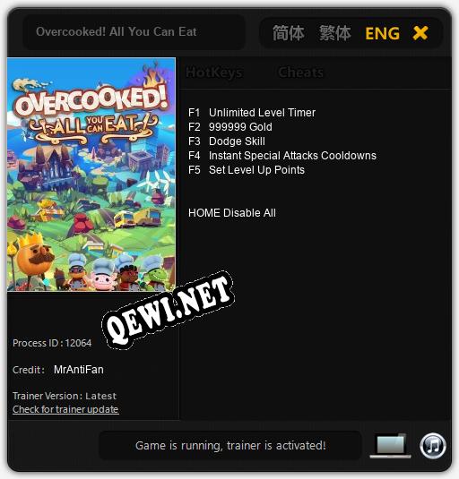 Overcooked! All You Can Eat: Трейнер +5 [v1.7]