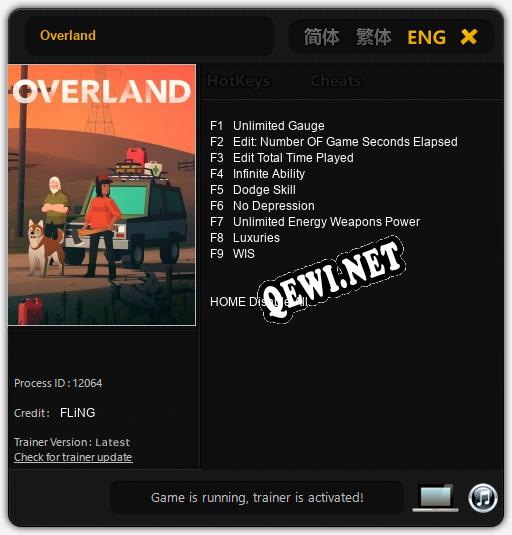 Overland: Трейнер +9 [v1.7]