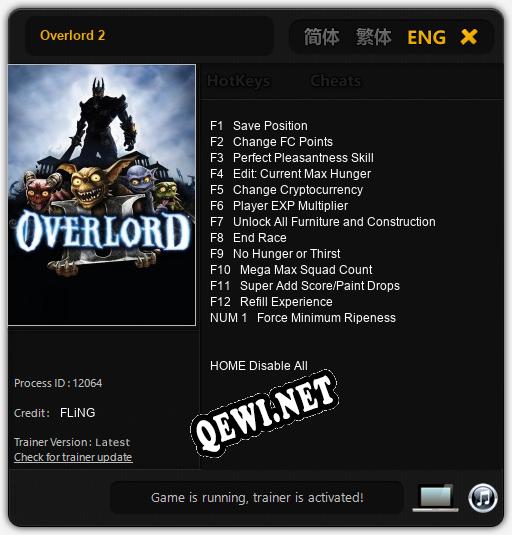 Overlord 2: Трейнер +13 [v1.6]