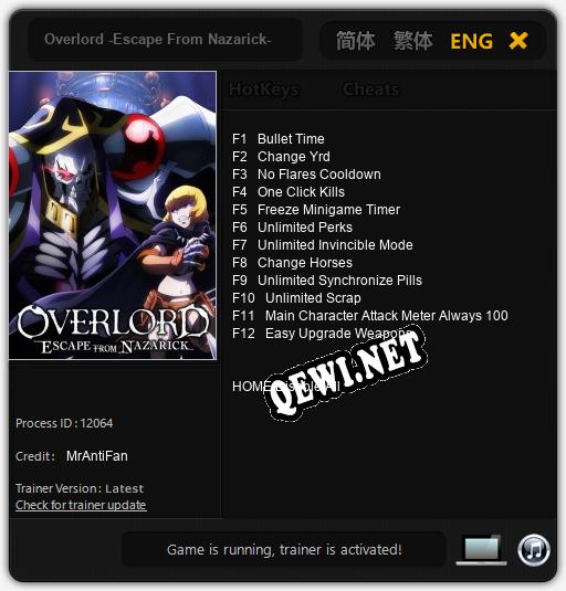 Overlord -Escape From Nazarick-: Читы, Трейнер +12 [MrAntiFan]