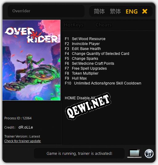 Overrider: Трейнер +10 [v1.8]
