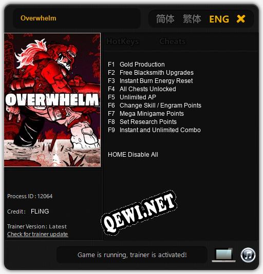 Трейнер для Overwhelm [v1.0.1]