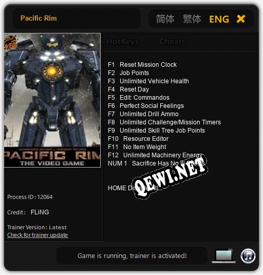 Pacific Rim: Трейнер +13 [v1.4]