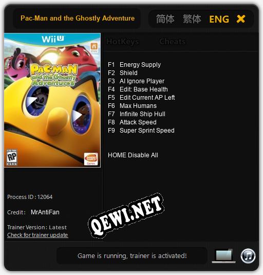 Трейнер для Pac-Man and the Ghostly Adventures [v1.0.9]
