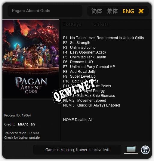 Pagan: Absent Gods: Читы, Трейнер +15 [MrAntiFan]