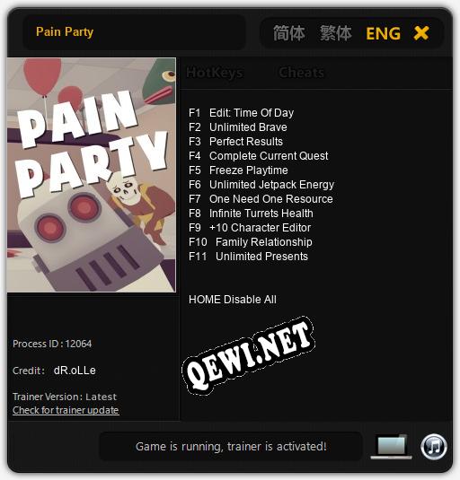 Pain Party: ТРЕЙНЕР И ЧИТЫ (V1.0.96)