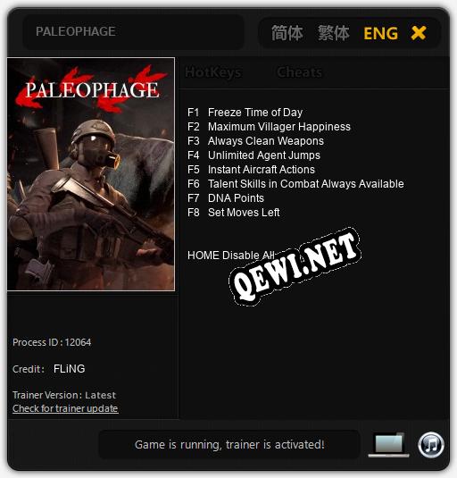 PALEOPHAGE: Читы, Трейнер +8 [FLiNG]