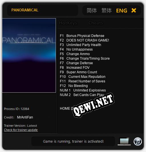 Трейнер для PANORAMICAL [v1.0.6]
